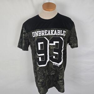 Zoo York T-Shirt Men's L Black Green White Unbreakable 93 Short Sleeve Tropical